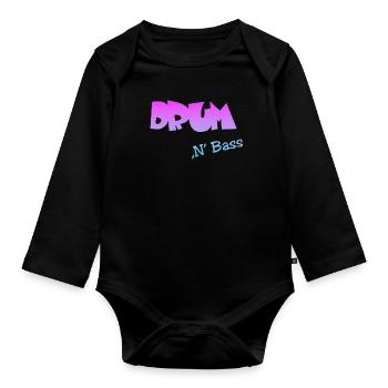 Drum n Bass, Techno, Minimal - Baby Bio-Langarm-Body - Schwarz - Vorne