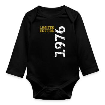 1976 Limited Edition Birthday Gift Wife Husband - Organic Longsleeve Baby Bodysuit - black - Front