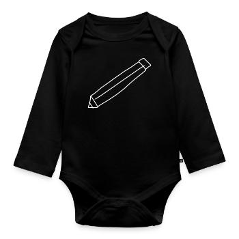 Stift Symbol zeichnen - Baby Bio-Langarm-Body - Schwarz - Vorne
