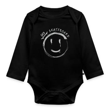 Skateboard Skater Skating - Body Bébé bio manches longues - noir - Devant