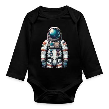 Astronaut - Baby Bio-Langarm-Body - Schwarz - Vorne