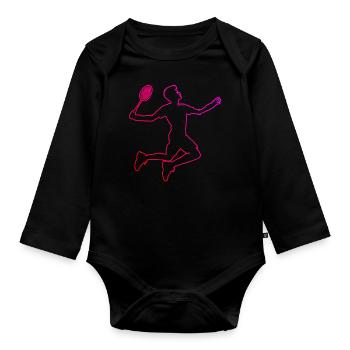 Badminton Players Badminton Women Men Squash - Organic Longsleeve Baby Bodysuit - black - Front