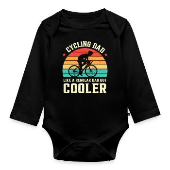 Cycling Dad Like A Regular Dad But Cooler - Organic Longsleeve Baby Bodysuit - black - Front