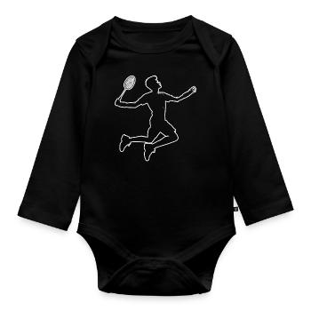 Badminton Badminton Women's Squash Men's Badminton - Organic Longsleeve Baby Bodysuit - black - Front