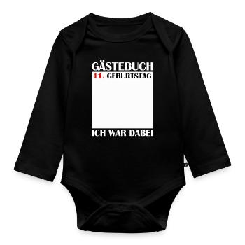 11th Birthday Girl 11 Years Boys Gift - Organic Longsleeve Baby Bodysuit - black - Front