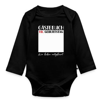 10. Geburtstag Mädchen 10 Jahre Jungen Geschenk - Baby Bio-Langarm-Body - Schwarz - Vorne