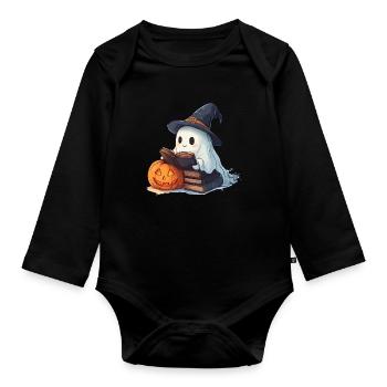 Cadeau d’Halloween Femmes Hommes Enfants Décoration - Body Bébé bio manches longues - noir - Devant