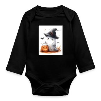 Cadeau d’Halloween Femmes Hommes Enfants Décoration - Body Bébé bio manches longues - noir - Devant