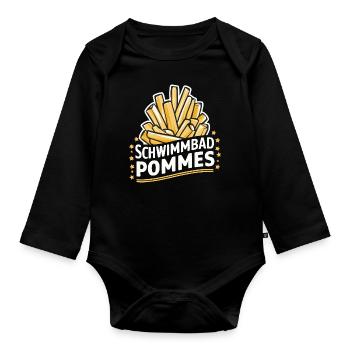 Frites, frites, restauration rapide - Body Bébé bio manches longues - noir - Devant