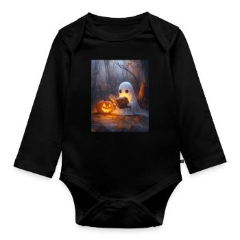 Cadeau d’Halloween Femmes Hommes Enfants Décoration - Body Bébé bio manches longues - noir - Devant