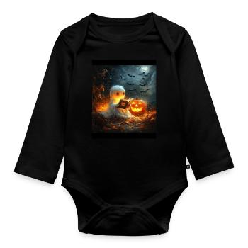 Cadeau d’Halloween Femmes Hommes Enfants Décoration - Body Bébé bio manches longues - noir - Devant