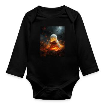 Cadeau d’Halloween Femmes Hommes Enfants Décoration - Body Bébé bio manches longues - noir - Devant