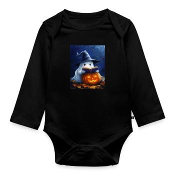 Cadeau d’Halloween Femmes Hommes Enfants Décoration - Body Bébé bio manches longues - noir - Devant
