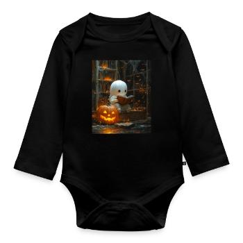 Cadeau d’Halloween Femmes Hommes Enfants Décoration - Body Bébé bio manches longues - noir - Devant
