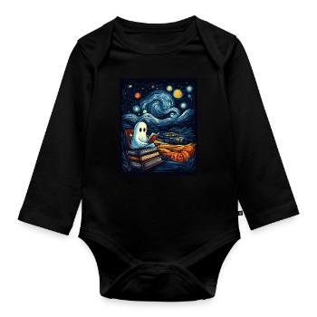 Cadeau d’Halloween Femmes Hommes Enfants Décoration - Body Bébé bio manches longues - noir - Devant