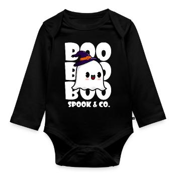 BOO SPOOK & CO. - Body Bébé bio manches longues - noir - Devant