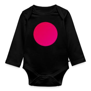 Circle in warm red - Organic Longsleeve Baby Bodysuit - black - Front
