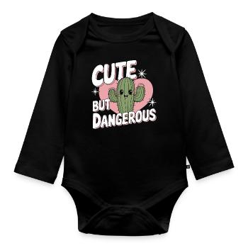 Cactus Cacti Desert Plant - Organic Longsleeve Baby Bodysuit - black - Front