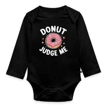 Donut Donuts Candy Bagel - Organic Longsleeve Baby Bodysuit - black - Front