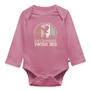 Incomparable since December 1955 69 Anniversary - Organic Longsleeve Baby Bodysuit - mauve - Front