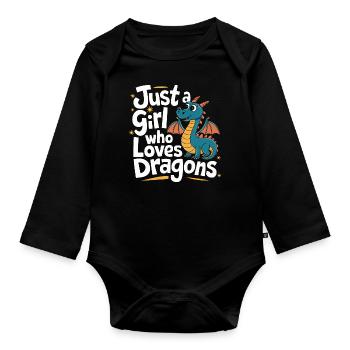 Dragon Mystique Dragon Fantasy - Body Bébé bio manches longues - noir - Devant