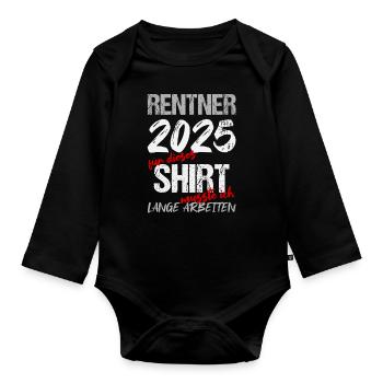 Pension 2025 Cadeau Pension 2025 Retraite Grand-père - Body Bébé bio manches longues - noir - Devant