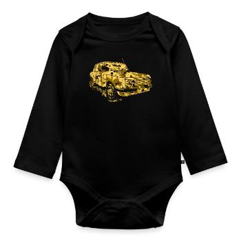DDR Auto / Oldtimer - Baby Bio-Langarm-Body - Schwarz - Vorne