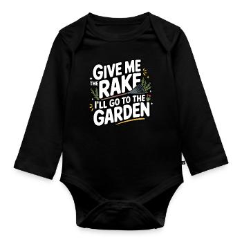 Gardener Garden Plants Gardening - Organic Longsleeve Baby Bodysuit - black - Front