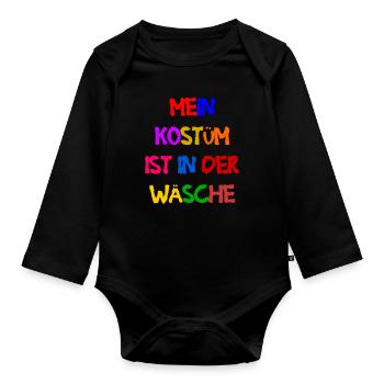 Costume de Carnaval Cadeau Femme Carnaval Carnaval - Body Bébé bio manches longues - noir - Devant