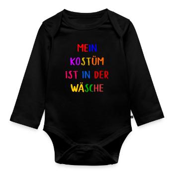 Costume de Carnaval Cadeau Femme Carnaval Carnaval - Body Bébé bio manches longues - noir - Devant