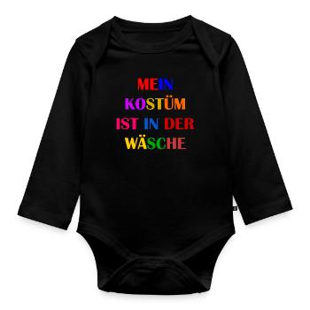 Costume de Carnaval Cadeau Femme Carnaval Carnaval - Body Bébé bio manches longues - noir - Devant