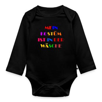 Costume de Carnaval Cadeau Femme Carnaval Carnaval - Body Bébé bio manches longues - noir - Devant