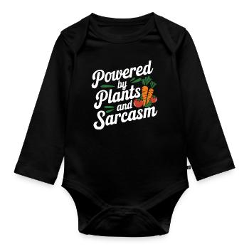 Vegetarian Vegan Veggie Vegetarian - Organic Longsleeve Baby Bodysuit - black - Front
