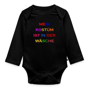 Costume de Carnaval Cadeau Femme Carnaval Carnaval - Body Bébé bio manches longues - noir - Devant