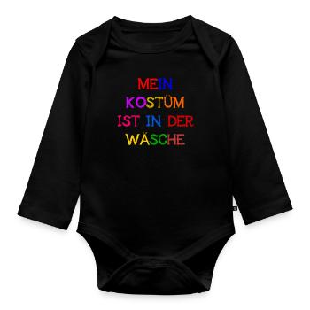 Costume de Carnaval Cadeau Femme Carnaval Carnaval - Body Bébé bio manches longues - noir - Devant