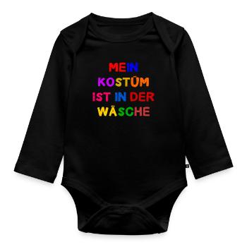 Costume de Carnaval Cadeau Femme Carnaval Carnaval - Body Bébé bio manches longues - noir - Devant