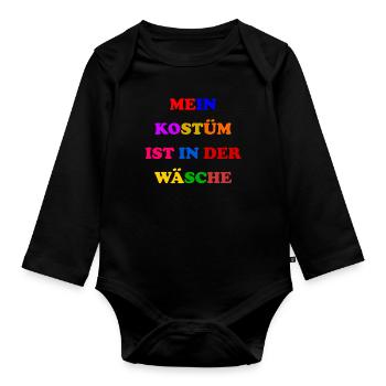 Costume de Carnaval Cadeau Femme Carnaval Carnaval - Body Bébé bio manches longues - noir - Devant