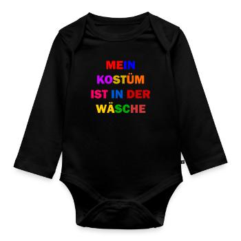 Costume de Carnaval Cadeau Femme Carnaval Carnaval - Body Bébé bio manches longues - noir - Devant