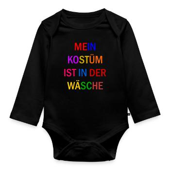 Costume de Carnaval Cadeau Femme Carnaval Carnaval - Body Bébé bio manches longues - noir - Devant
