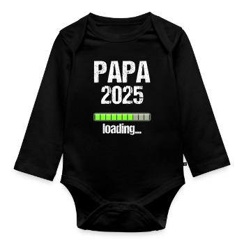Dad 2025 Gift Men Men Father Pregnant - Organic Longsleeve Baby Bodysuit - black - Front