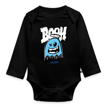 Funny Halloween Tee - Organic Longsleeve Baby Bodysuit - black - Front
