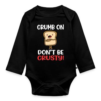 Garlic Bread - Organic Longsleeve Baby Bodysuit - black - Front