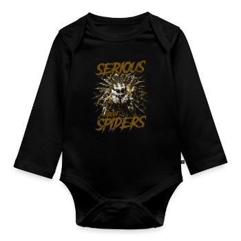 Serious About Jumping Spiders Pet Spider Owner - Organic Longsleeve Baby Bodysuit - black - Front