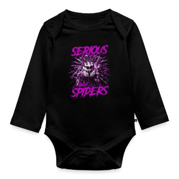 Serious About Jumping Spiders Pet Spider Owner - Organic Longsleeve Baby Bodysuit - black - Front