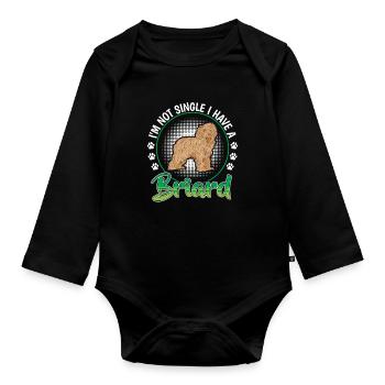 Briard nicht single Berger de Brie - Baby Bio-Langarm-Body - Schwarz - Vorne