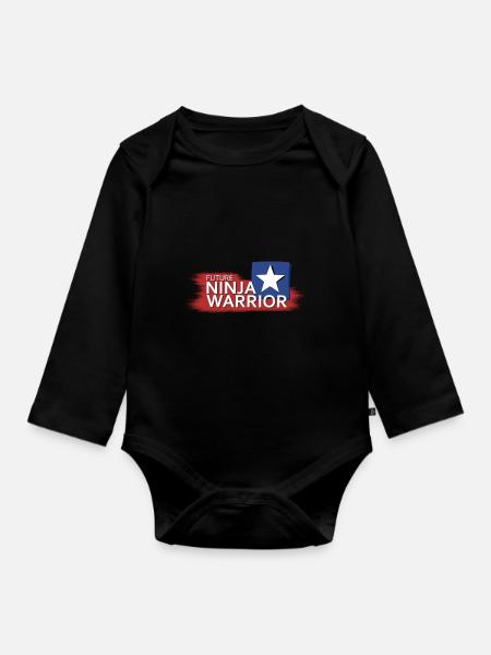 Future Ninja Warrior - Baby Bio-Langarm-Body - Schwarz