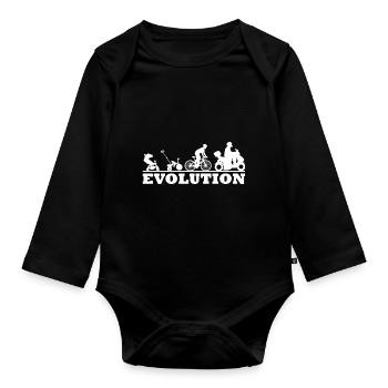 Scooter scooter driver - evolution - Organic Longsleeve Baby Bodysuit - black - Front