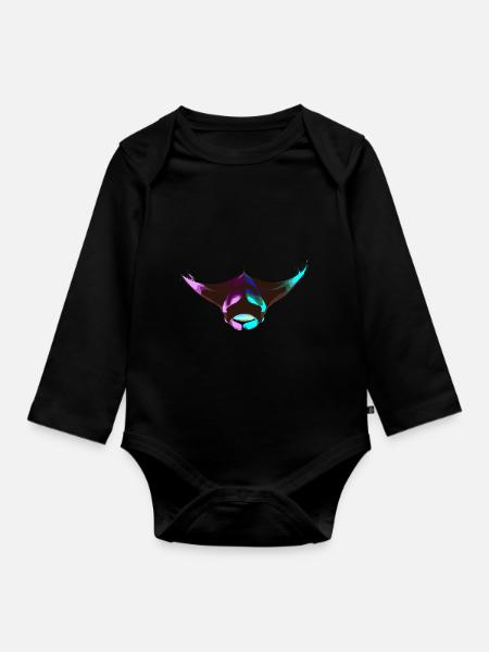 Splash Manta Rochen Stachelrochen - Baby Bio-Langarm-Body - Schwarz