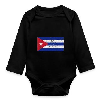 Cuba - Organic Longsleeve Baby Bodysuit - black - Front