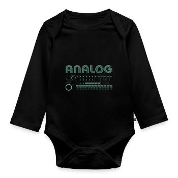 Retro Synthesizer Modular Analog Music Producer - Organic Longsleeve Baby Bodysuit - black - Front
